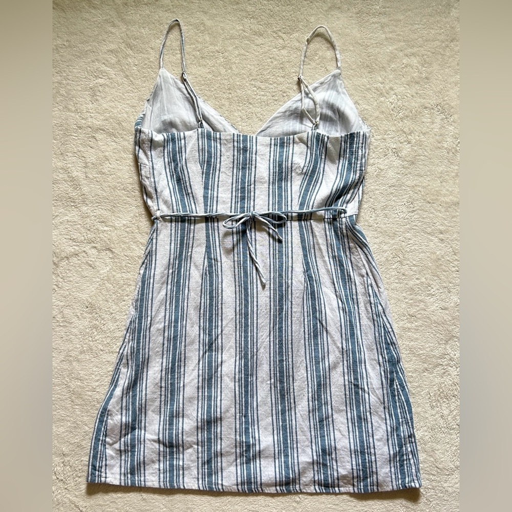 RaG POeTs Canggu Wrap Dress in Provincial Blue Stripe size S Beach Swim Cover-up - Picture 12 of 13
